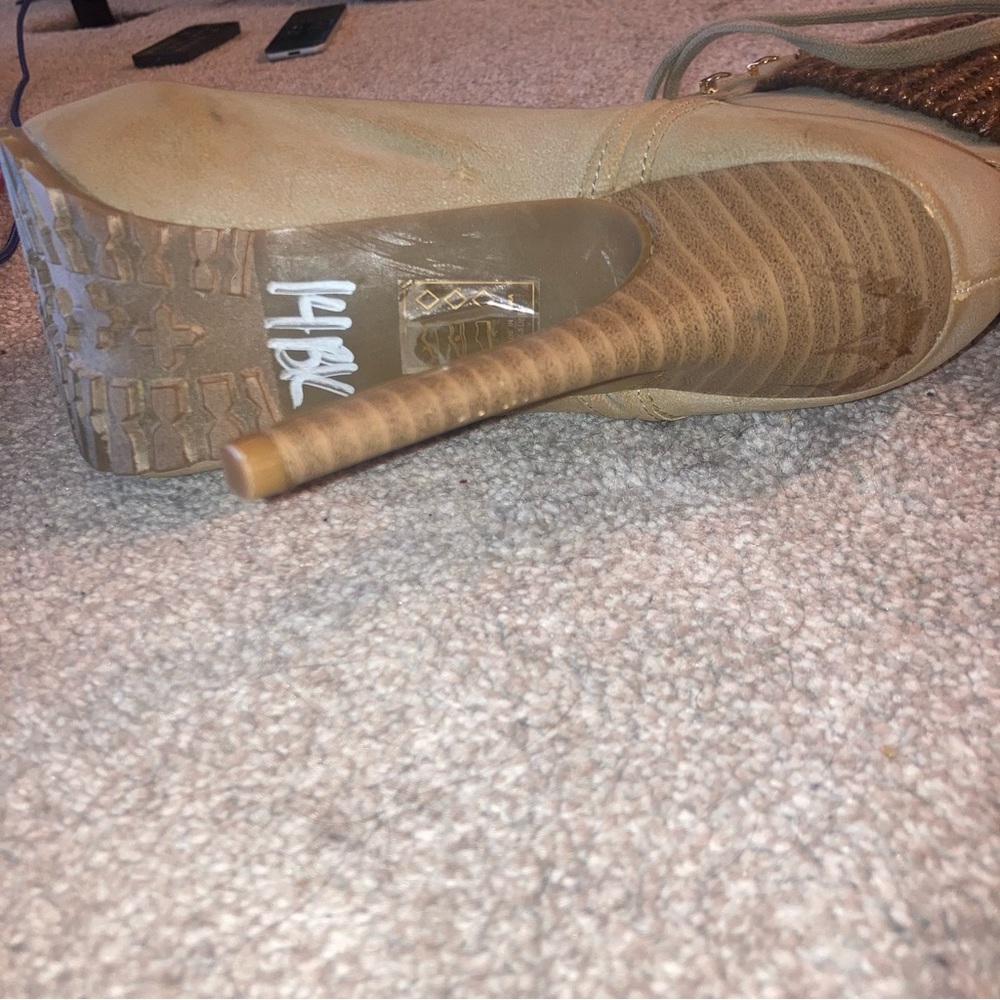 Tan Knokie Lace Up Ankle Boots - Picture 5 of 6